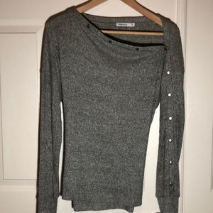 Trendy Grey Sweater Top